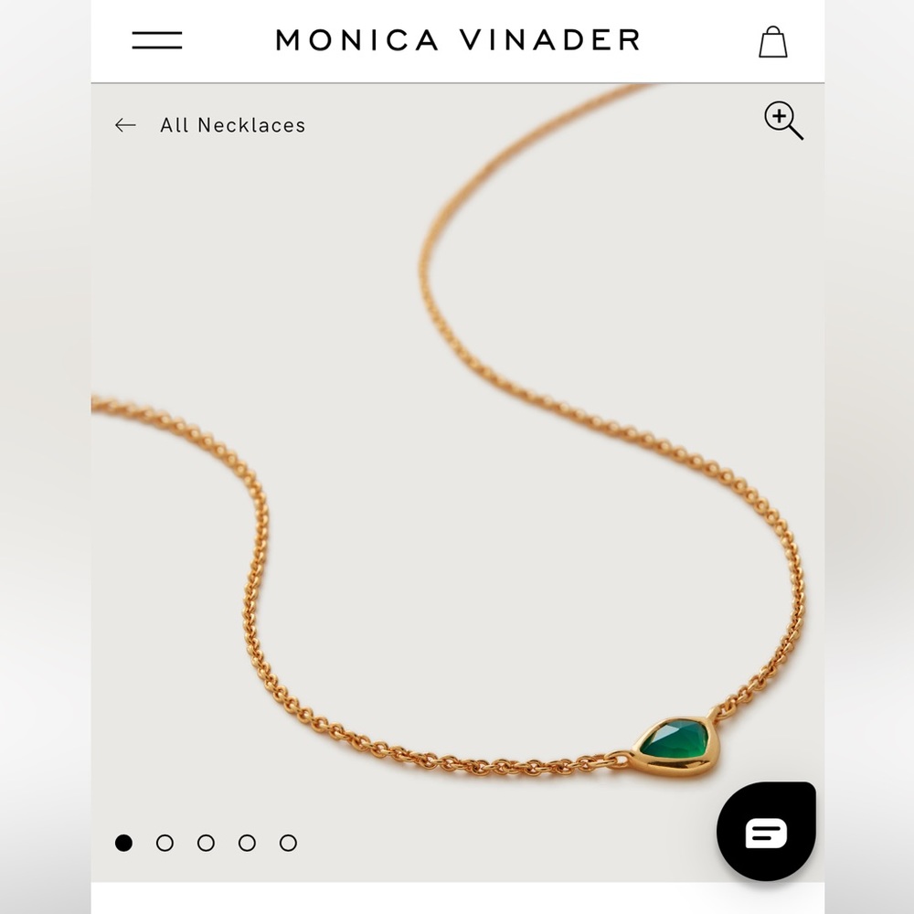 Monica Vinader Siren Mini Nugget Necklace Adjustable 46cm/18'